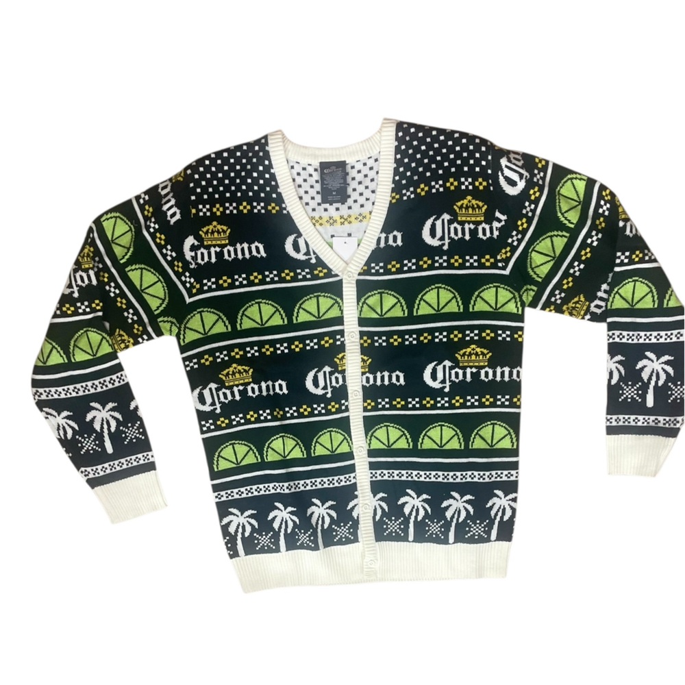 NWT Corona Men's Feliz Navidad Cardigan Sweater